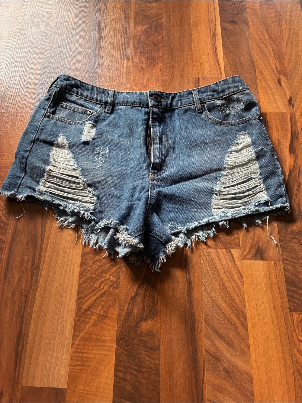 Highway Jeans Distressed Denim Cutoff Shorts - Blue